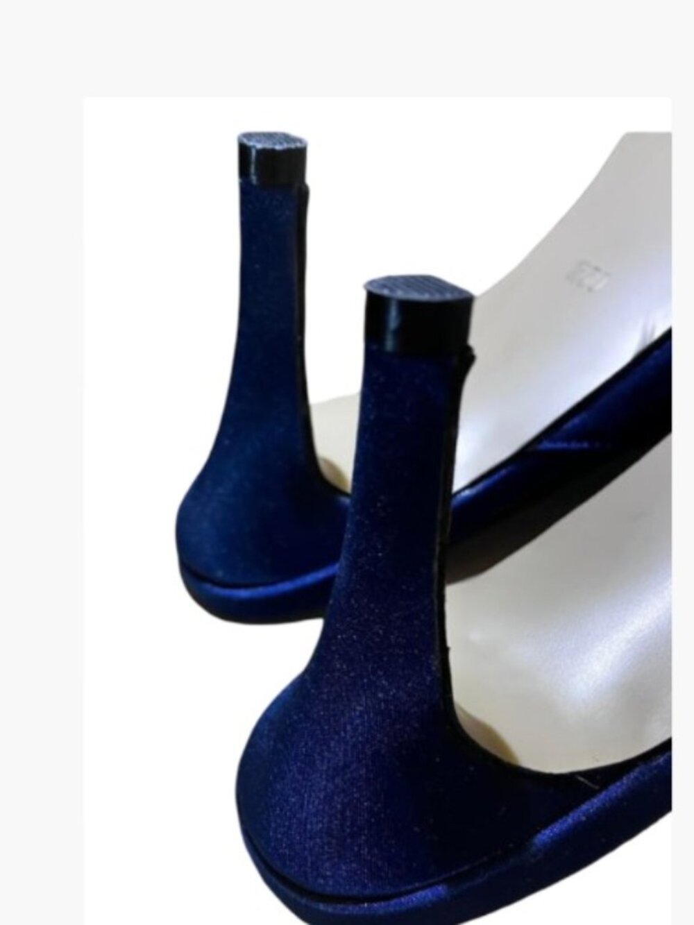 Wassup Cobalt Evening Mules with Rhinestone Ornament Size 7 NWOT Like New - Picture 8 of 9